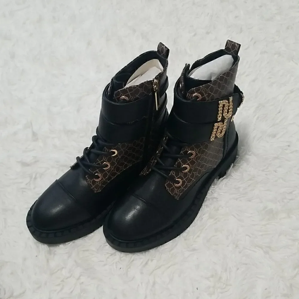 NWT River Island Brown Monogram Boots Sz 8